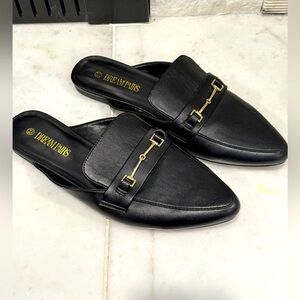 Dream Pairs Black Mules Sleek Suede Design